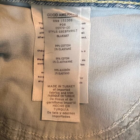 Good American Shorts Womens Size 4/27 NWOT button fly high rise frayed hem jean - Picture 6 of 11